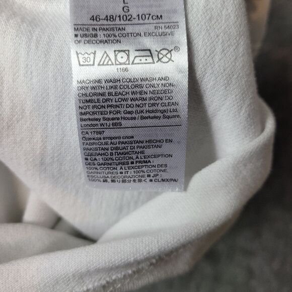 Banana Republic Men's Polo Shirt Size L Elephant Logo Short Sleeve Gray White - Picture 10 of 11